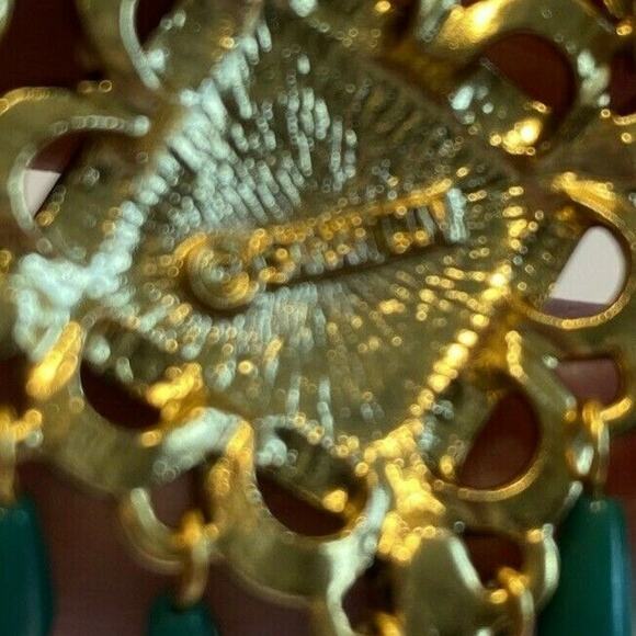 Sarah Coventry Moghul Temple Lights Brooch gold & colorful rhinestones statement - Picture 5 of 5